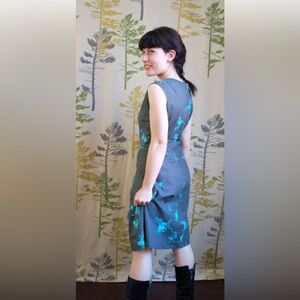 Smoking Lily Grey Stretch Linen Dress Sleeveless